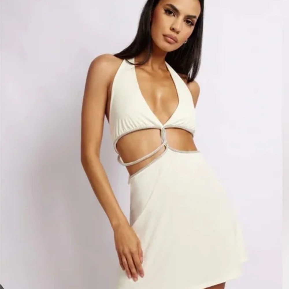 Meshki Halter Cut-Out Mini Dress
